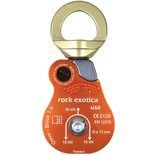 Rock Exotica P51 Omni-Block 1.5-Inch Single Pulley - Orange
